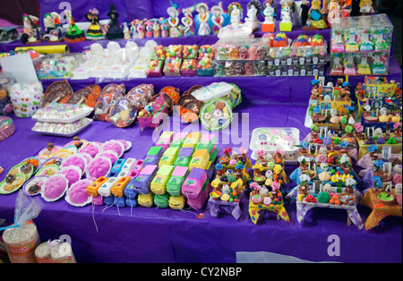 Ofrendas, sugared sweet altar offerings to clebrate Day of the Dead, at Jamaica Market Stock Photo