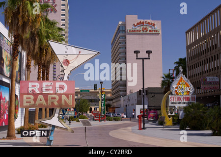 Lady Luck Casino and hotel on North 3rd Street with restored classic neon signs Stock Photo