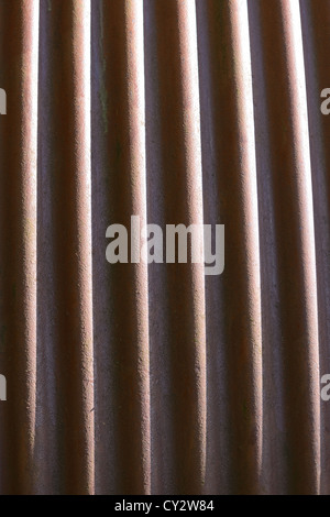 curved rusty corrugated steel background texture Stock Photo