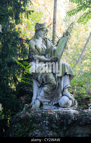 Historic statue in the Giardini Indro Montanelli public park in Milan, Italy Stock Photo