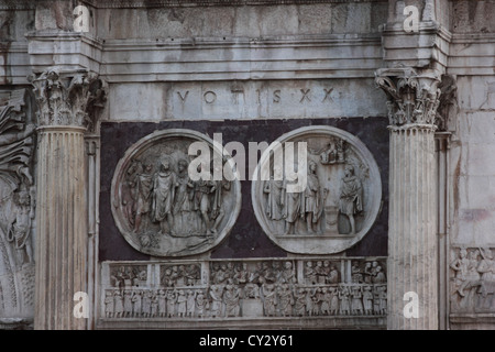 The famous Arch of Costantin, Arco di Costantino Roma, Rome, Italy, detail, travel, photoarkive Stock Photo