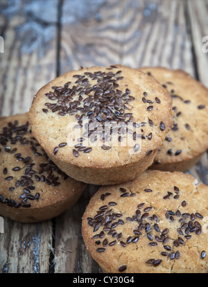 close up of corn bread on table Stock Photo