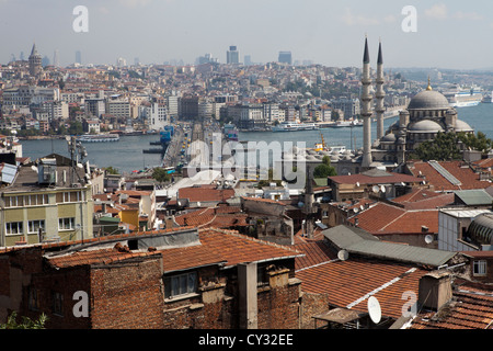 view on the golden horn seen from the peninsula, Istanbul. Stock Photo