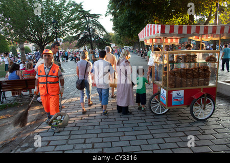 bread sales man in istanbul Stock Photo