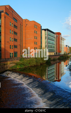 UK,South Yorkshire,Sheffield,River Don,Looking West From Lady's Bridge,Irwin Mitchell,UKBA Building ,New Apartments Stock Photo