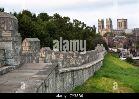 York Minster seen from the city walls, York, UK Stock Photo