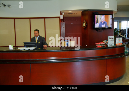 Boston Massachusetts,Courtyard Marriott South Boston,motel,hotel hotels lodging inn motel motels,lobby,front desk check in reception reservation reser Stock Photo