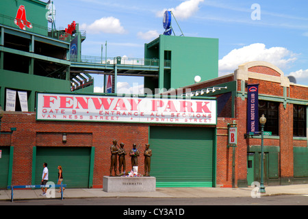 Boston Massachusetts,Fenway Park,Major League Baseball stadium,Red Sox,statues,MA120822011 Stock Photo