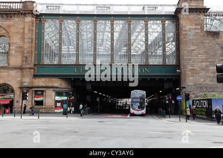 Glasgow Central Station railway bridge over Argyle Street in the city centre, Scotland, UK Stock Photo