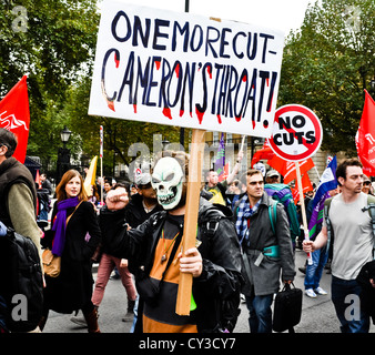 20/10/12 LONDON: A placard at the anti-cuts A Future That Works TUC march. Stock Photo