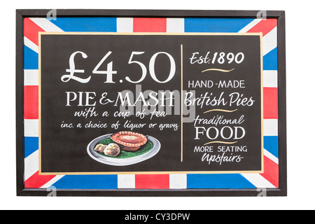 A pub sign advertising british traditional food, UK Stock Photo