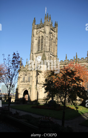 Manchester Cathedral is a medieval church on Victoria Street in central Manchester, seat of the Bishop of Manchester. Stock Photo