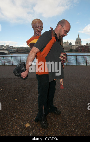 World Zombie Day, London, is organized to raise money for charity. The cause is St Mungo’s which helps the homeless. Stock Photo