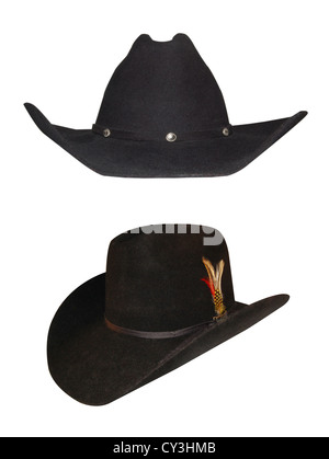 Western cowboy black felt hat isolated on white background Stock Photo ...