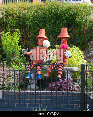 Bill & Ben, The Flower Pot Men on the Shropshire Union Canal, Market Drayton, Shropshire, England. Stock Photo