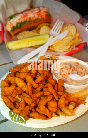 Portland Maine,historic Old Port District,Commercial Street,Custom House Wharf,Gilbert's Chowder House,restaurant restaurants food dining cafe cafes,s Stock Photo