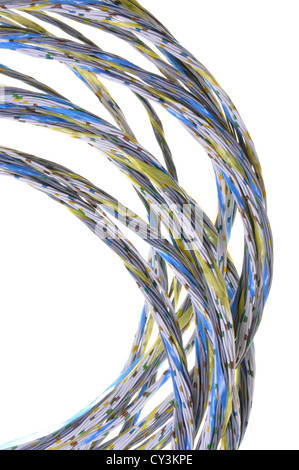 Colorful bunches of cables, a global network of IT and telecommunication Stock Photo