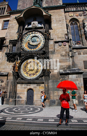 The Orloj or Astronomical Clock on the Old Town City Hall in Old Town Square in Prague, Czech Republic Stock Photo