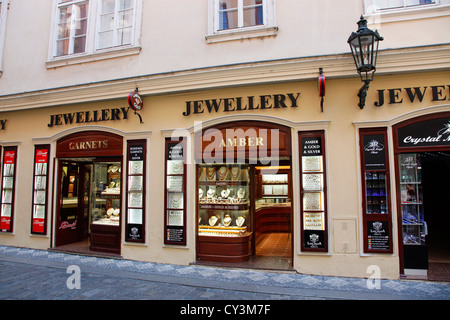 Jewellery and Amber Shop in Prague, Czech Republic Stock Photo