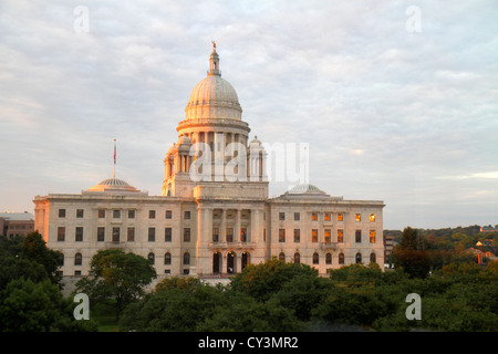 Rhode Island Providence,The Rhode Island State House,neoclassical,state capitol building,built 1904,sunset,RI120818053 Stock Photo