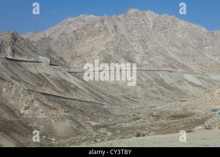 salang pass the only route by land to the north of afghanistan from kabul. Stock Photo