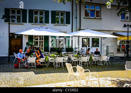 Dining Al fresco in Ulm old town Germany Stock Photo