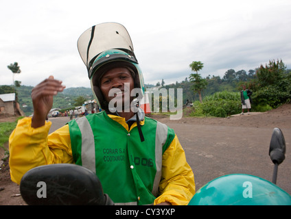 Taxi Moto Man In Kigali - Rwanda Stock Photo