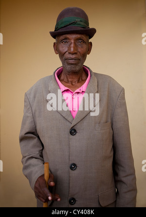 Old Man In Karongi Village - Rwanda Stock Photo