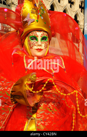 Mask wearers, Carnival in Venice, Italy. Stock Photo