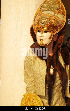 Mask wearers, Carnival in Venice, Italy. Stock Photo