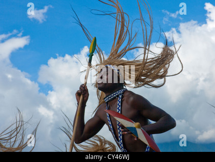 Intore Dancer In Ibwiwachu Village - Rwanda Stock Photo