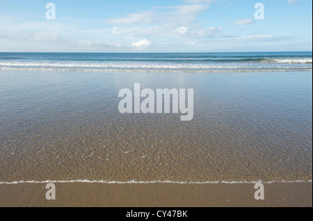 Porth Neigwl :popular Welsh surfing beach at low tide Stock Photo