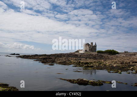 Chateau Turpault at the Cote Sauvage, Quiberon, Morbihan, Brittany,  France Stock Photo