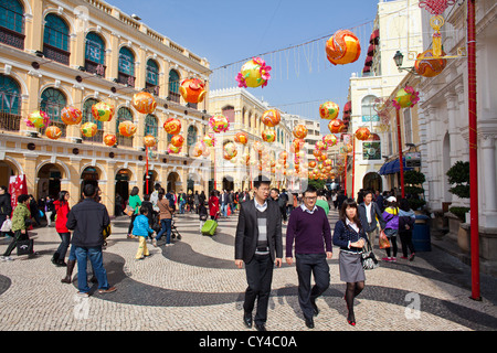 decorations during Chinese new year in Macau, China Stock Photo