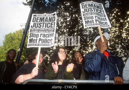 Procession in memory of those people who have died in police custody, prison or psychiatric hospitals, London 2001, UK. Stock Photo