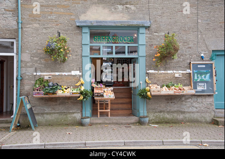 Greengrocers shop at Hay on Wye Powys Wales Stock Photo