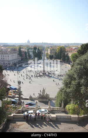 beautiful view from Il Pincio of Piazza del Popolo, Rome, Italy, photoarkive Stock Photo