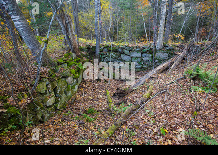 Remnants of an old sawmill along Talford Brook in Thornton, New Hampshire USA. Stock Photo