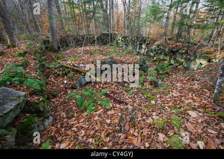 Remnants of an old sawmill along Talford Brook in Thornton, New Hampshire USA. Stock Photo