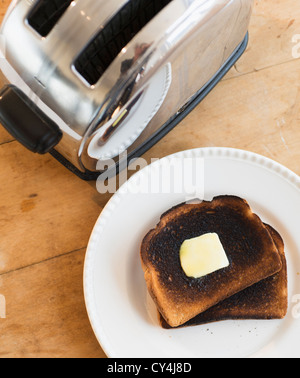 USA, New Jersey, Jersey City, Burnt toasts on plate Stock Photo - Alamy