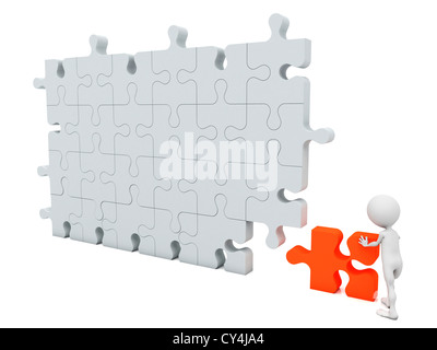 3d people - man and missing piece Stock Photo