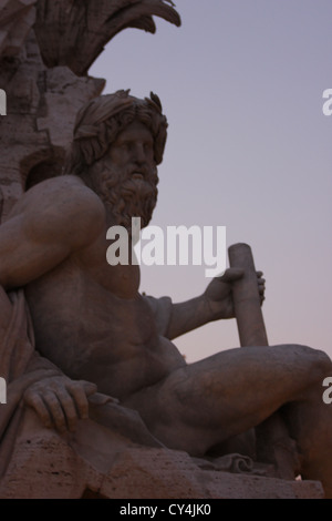 Fontana del moro Roma, rome, Rome, Piazza Navona, fountain del Moro, statue detail, photoarkive Stock Photo