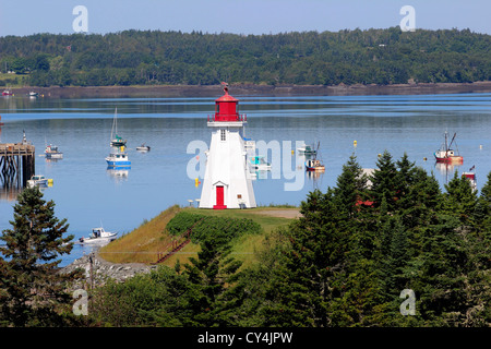 Canada New Brunswick Atlantic Coast Campobello Island Mulholland Point Lighthouse Stock Photo