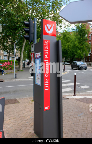 Bicycle hire payment machine at Lille Grand Palais France Stock Photo