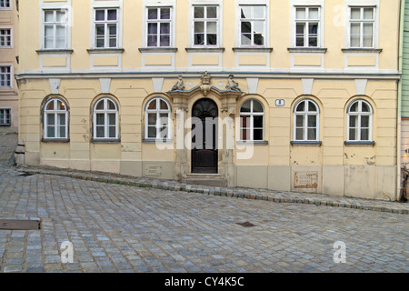 The doorway where Harry Lime (Orson Welles) made his first appearance in 'The Third Man', Schreyvogelgasse, Vienna, Austria. Stock Photo