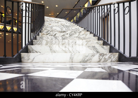 Marble staircase in luxury interior Stock Photo