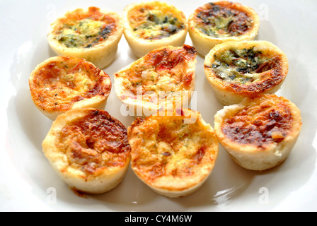 Spinach and Cheesy Mini Quiche Stock Photo