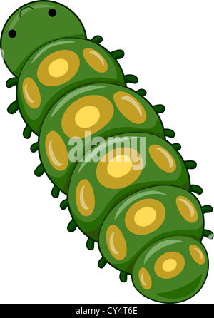 Illustration of a green caterpillar Stock Photo - Alamy