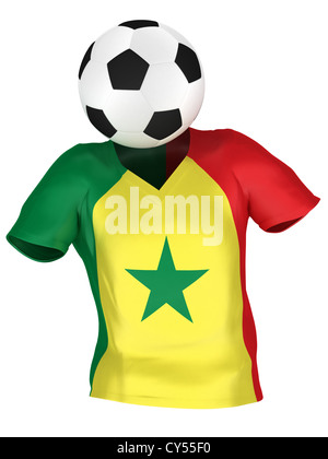 Senegal soccer shirt with national flag and football ball. 3D Re Stock  Photo by ©InkDropCreative 314034004