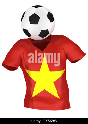 National Soccer Team of Vietnam . All Teams Collection . Isolated Stock Photo